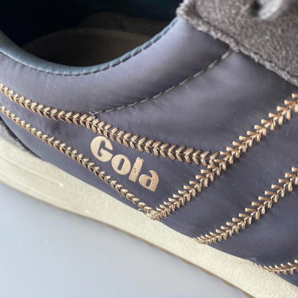 Anthropologie Gola Grey and Gold Montreal Lustre Sneakers Size 6 - Picture 9 of 9